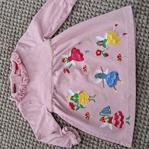 BABY BODEN Infant Girls- Pink-  Appliqued Fairy- Dress Outfit-Size 3-6 Months